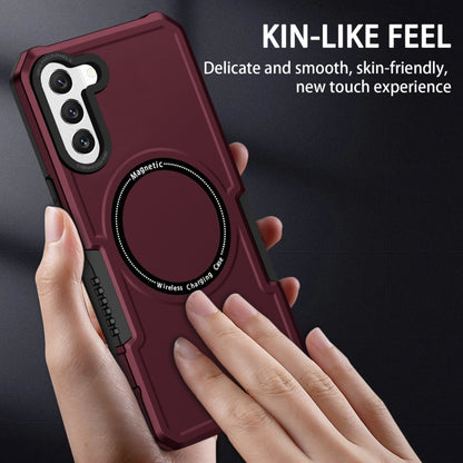 For Samsung Galaxy S22 5G MagSafe Shockproof Armor Phone Case(Wine Red) - Galaxy S22 5G Cases by buy2fix | Online Shopping UK | buy2fix