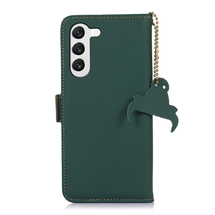 For Samsung Galaxy S23+ 5G Genuine Leather Magnetic RFID Leather Phone Case(Green) - Galaxy S23+ 5G Cases by buy2fix | Online Shopping UK | buy2fix