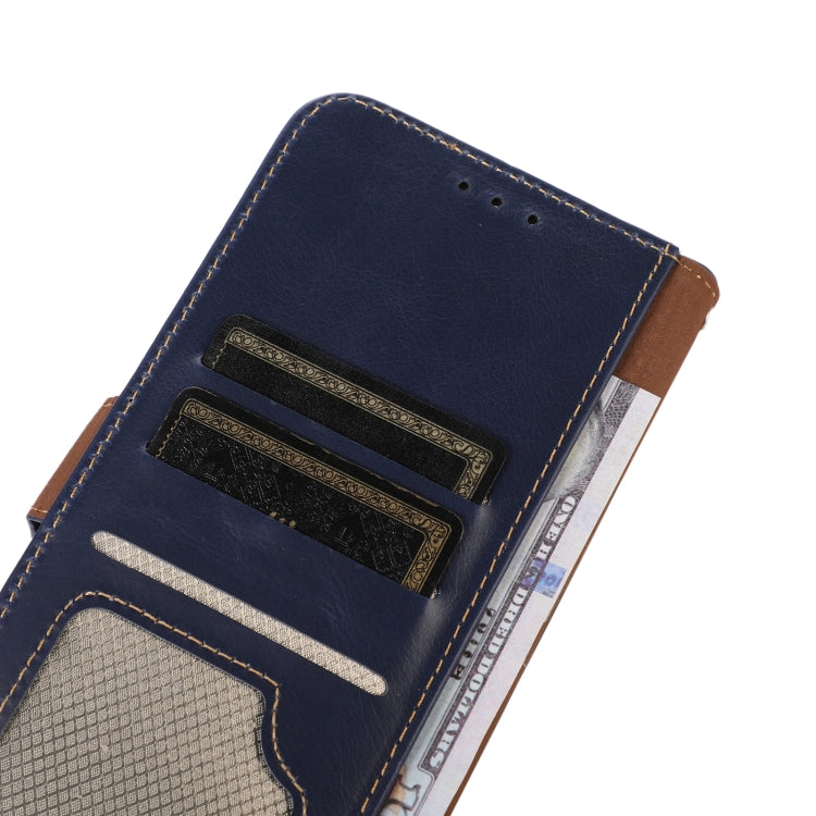 For Motorola Moto G72 Magnetic Crazy Horse Texture Genuine Leather RFID Phone Case(Blue) - Motorola Cases by buy2fix | Online Shopping UK | buy2fix