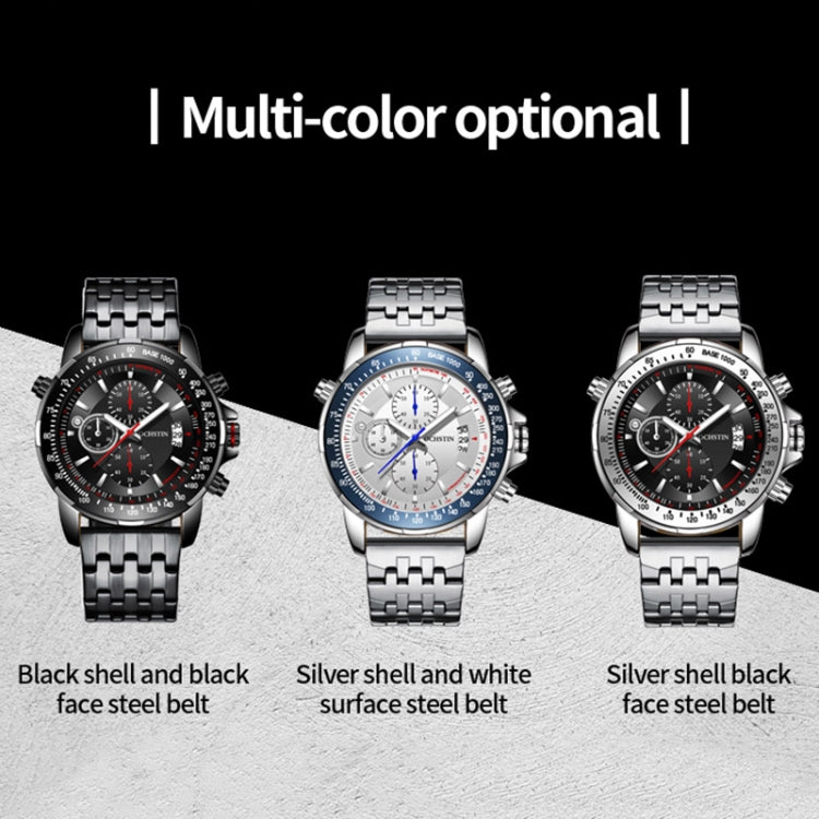 OCHSTIN 7261 Fashion Steel Strap Multifunctional Quartz Men Watch(Black) - Metal Strap Watches by OCHSTIN | Online Shopping UK | buy2fix