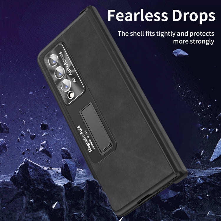 For Samsung Galaxy Z Fold4 Napa Texture All-inclusive Phone Case(Black) - Galaxy Z Fold4 5G Cases by buy2fix | Online Shopping UK | buy2fix