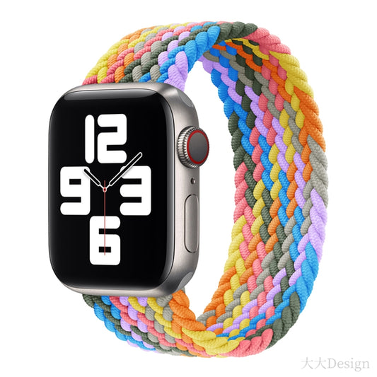 Nylon Single-turn Braided Watch Band For Apple Watch Series 8&7 41mm / SE 2&6&SE&5&4 40mm / 3&2&1 38mm, Length:145mm(Beat Purple) - Watch Bands by buy2fix | Online Shopping UK | buy2fix