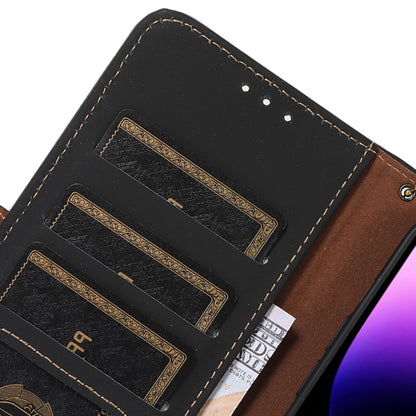 For Motorola Moto X40 Pro Genuine Leather Magnetic RFID Leather Phone Case(Black) - Motorola Cases by buy2fix | Online Shopping UK | buy2fix
