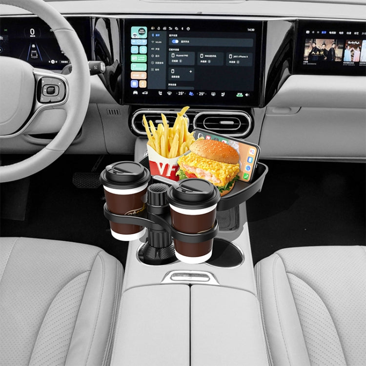 B09 Car Drink Water Cup Holder 360 Degree Rotating Dinner Plate(Black) - In Car by buy2fix | Online Shopping UK | buy2fix