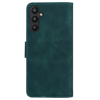 For Samsung Galaxy A34 5G Skin Feel Pure Color Flip Leather Phone Case(Green) - Galaxy Phone Cases by buy2fix | Online Shopping UK | buy2fix