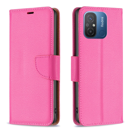 For Xiaomi Redmi 12C Litchi Texture Pure Color Leather Phone Case(Rose Red) - Xiaomi Cases by buy2fix | Online Shopping UK | buy2fix