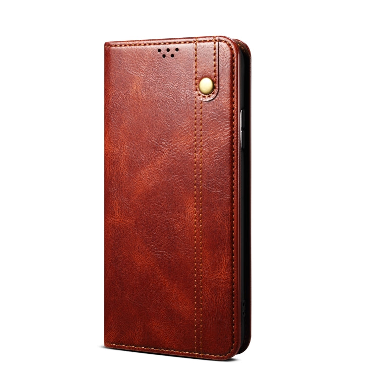 For OnePlus 11R Oil Wax Crazy Horse Texture Leather Phone Case(Brown) - OnePlus Cases by buy2fix | Online Shopping UK | buy2fix