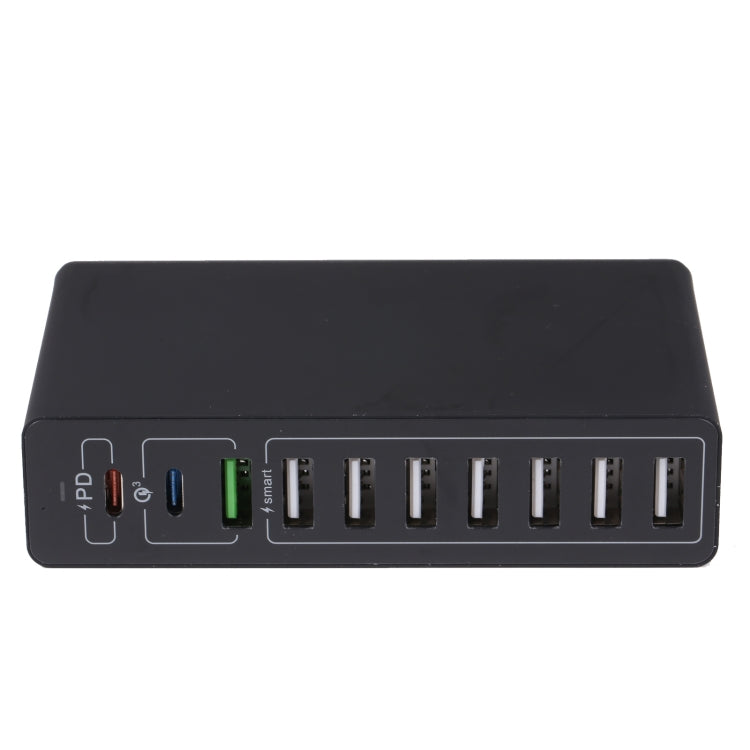 MFT-03Q 10 in 1 65W QC3.0 USB Smart Fast Charger, Plug Type:US Plug(Black) -  by buy2fix | Online Shopping UK | buy2fix