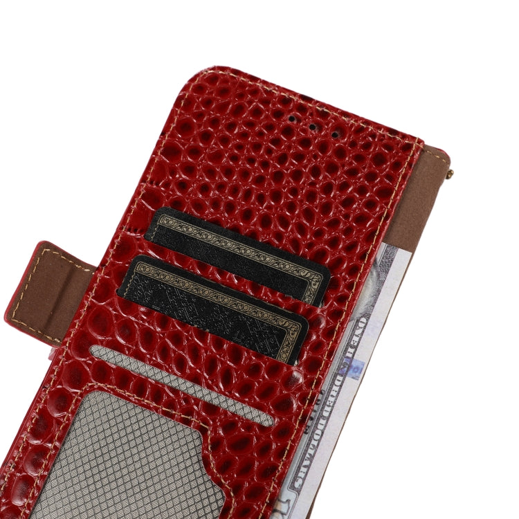 For Honor X7a 4G Crocodile Top Layer Cowhide Leather Phone Case(Red) - Honor Cases by buy2fix | Online Shopping UK | buy2fix