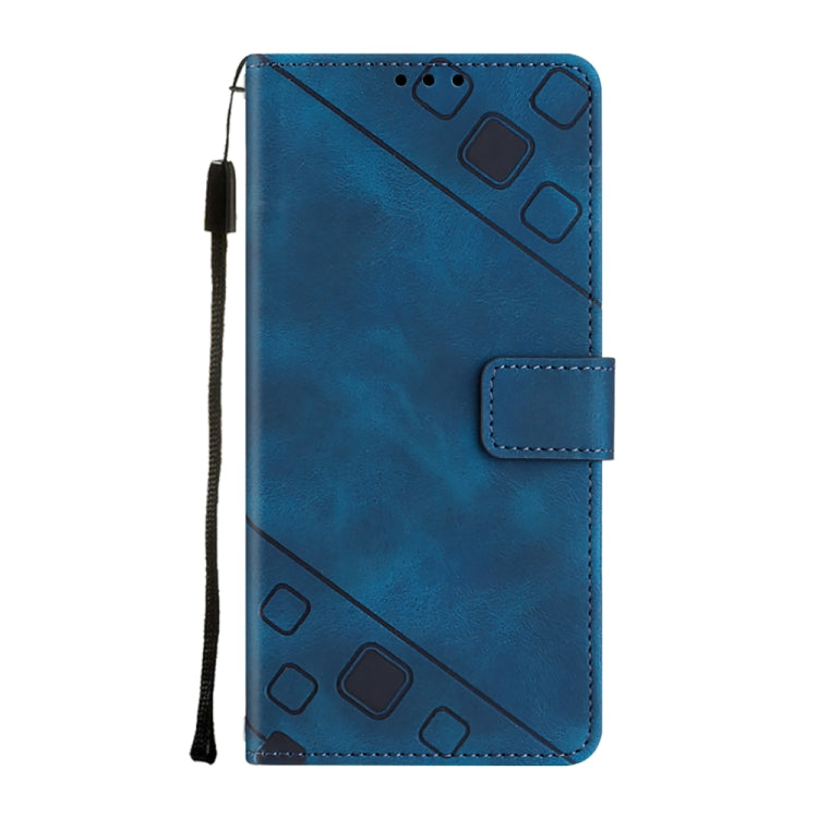 For Samsung Galaxy A13 5G /A04 4G/A04e Skin-feel Embossed Leather Phone Case(Blue) - Galaxy Phone Cases by buy2fix | Online Shopping UK | buy2fix