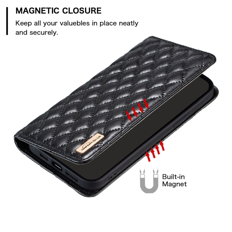 For Xiaomi 13 Lite / Civi 2 Diamond Lattice Magnetic Leather Flip Phone Case(Black) - 13 Lite Cases by buy2fix | Online Shopping UK | buy2fix