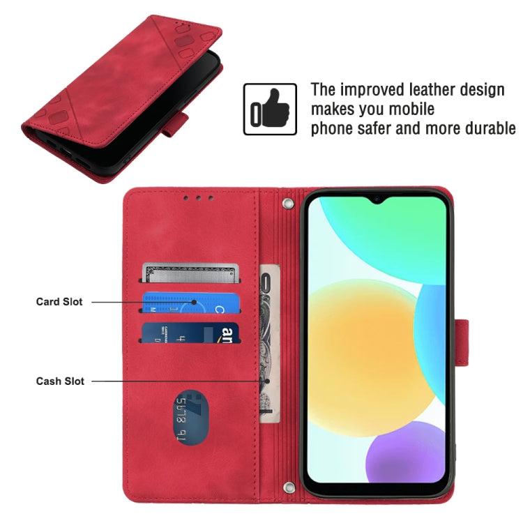 For Infinix Smart 6 Skin-feel Embossed Leather Phone Case(Red) - Infinix Cases by buy2fix | Online Shopping UK | buy2fix