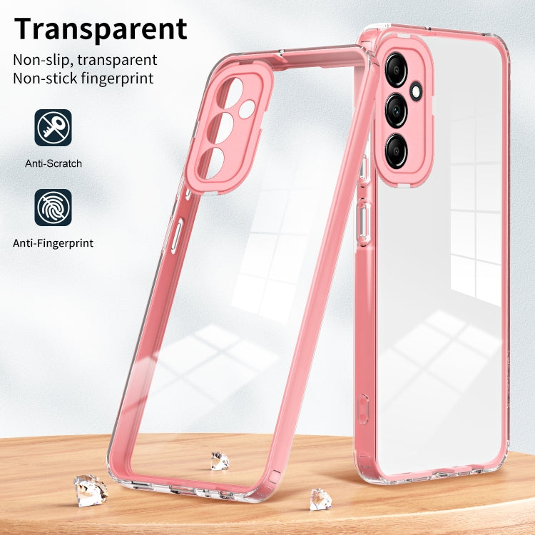 For Samsung Galaxy A34 5G 3 in 1 Clear TPU Color PC Frame Phone Case(Pink) - Galaxy Phone Cases by buy2fix | Online Shopping UK | buy2fix