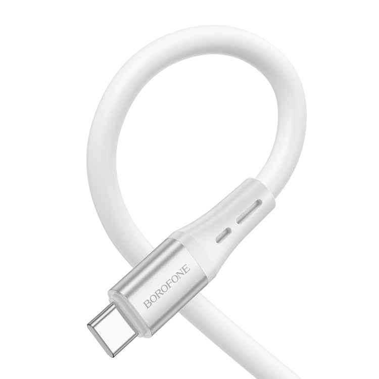 Borofone BX88 USB to Type-C Solid Silicone Charging Data Cable, Length:1m(White) -  by Borofone | Online Shopping UK | buy2fix