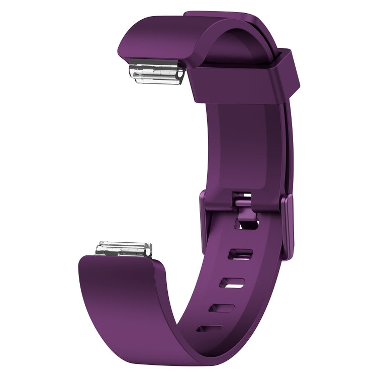 For Fitbit Inspire / Inspire HR Glossy Surface Silicone  Watch Band, Size:S(Dark Purple) - Smart Wear by buy2fix | Online Shopping UK | buy2fix