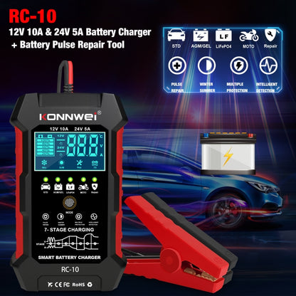 KONNWEI CR-10 2 inch Car Battery Charger Battery Pulse Repair Tool, Plug Type:EU Plug - In Car by KONNWEI | Online Shopping UK | buy2fix