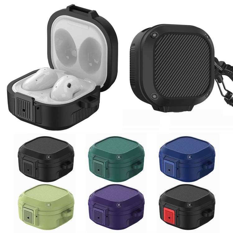Wireless Earphones Silicone Case with Switch & Carabiner for Samsung Galaxy Buds Live / Buds2 / Buds Pro / Buds2 Pro(Purple) - Samsung Earphone Case by buy2fix | Online Shopping UK | buy2fix