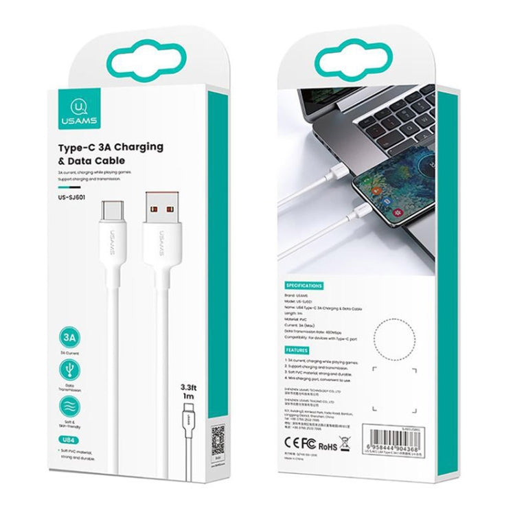 USAMS US-SJ602 U84 USB to USB-C / Type-C 3A Charging Data Cable, Length:2m -  by USAMS | Online Shopping UK | buy2fix