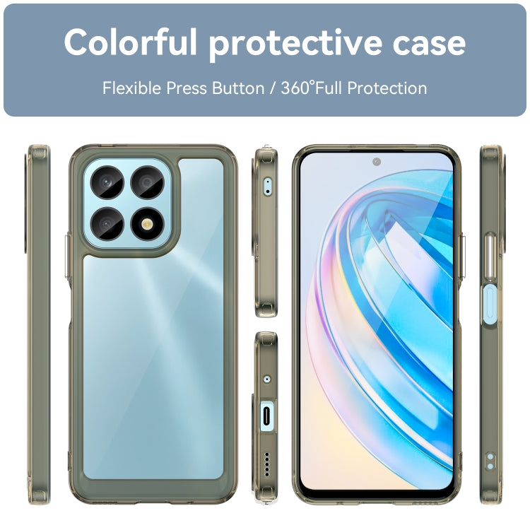 For Honor X8a Colorful Series Acrylic + TPU Phone Case(Transparent Grey) - Honor Cases by buy2fix | Online Shopping UK | buy2fix