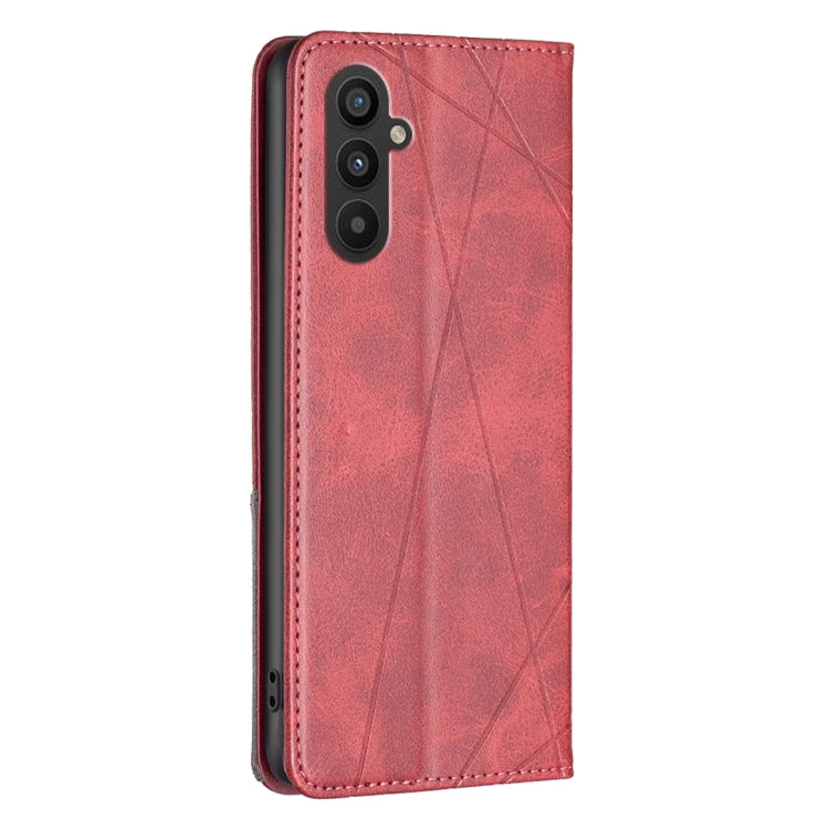 For Samsung Galaxy A24 4G Prismatic Invisible Magnetic Leather Phone Case(Red) - Galaxy Phone Cases by buy2fix | Online Shopping UK | buy2fix