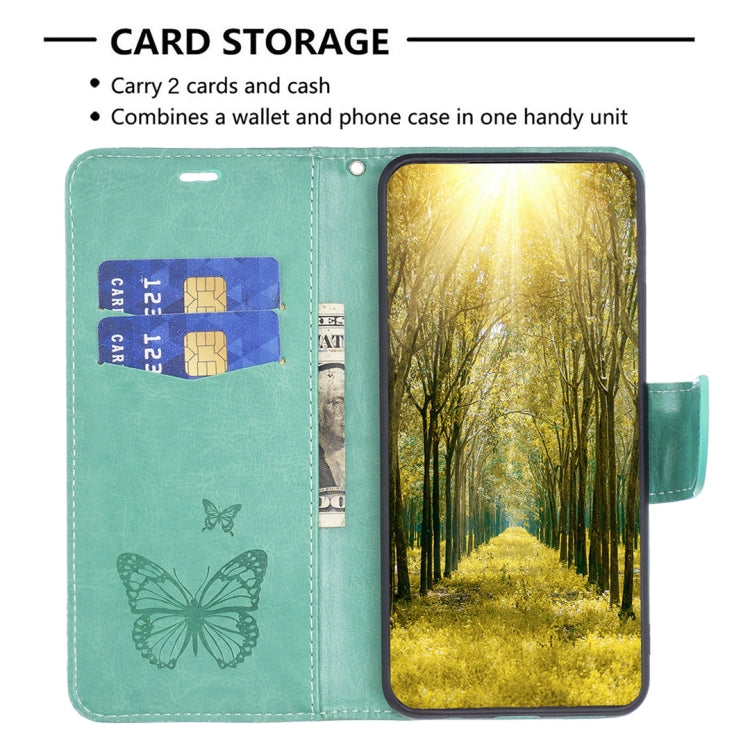 For Xiaomi Redmi Note 12 4G Global Two Butterflies Embossing Leather Phone Case(Green) - Note 12 Cases by buy2fix | Online Shopping UK | buy2fix