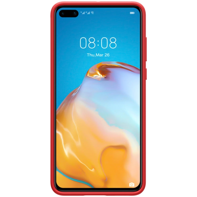 For Huawei P40 NILLKIN Feeling Series Shockproof Liquid Silicone Protective Case(Red) - Huawei Cases by NILLKIN | Online Shopping UK | buy2fix