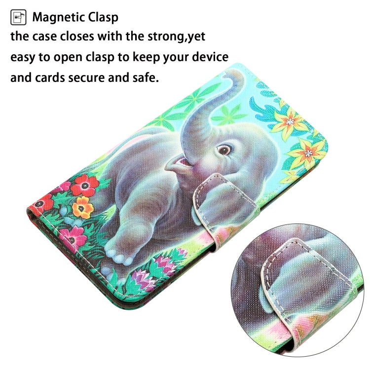 For Xiaomi Redmi Note 12 5G Global/Poco X5 Colored Drawing Leather Phone Case(Elephant) - Note 12 Cases by buy2fix | Online Shopping UK | buy2fix