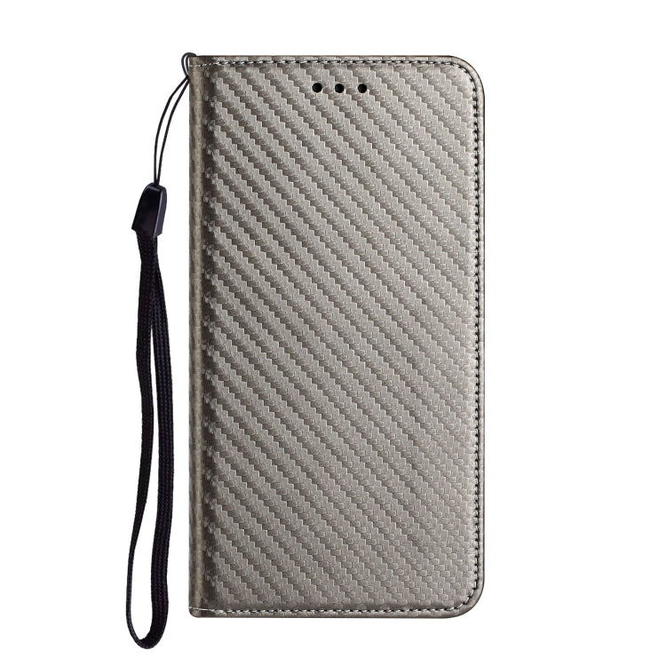 For Samsung Galaxy A24 4G Carbon Fiber Texture Magnetic Flip Leather Phone Case(Grey) - Galaxy Phone Cases by buy2fix | Online Shopping UK | buy2fix