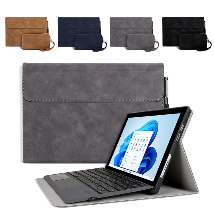 For Microsoft Surface Pro 7+ / 7 / 6 / 5 / 4 Sheepskin All-Inclusive Shockproof Protective Case with Power Bag(Brown) - Others by buy2fix | Online Shopping UK | buy2fix
