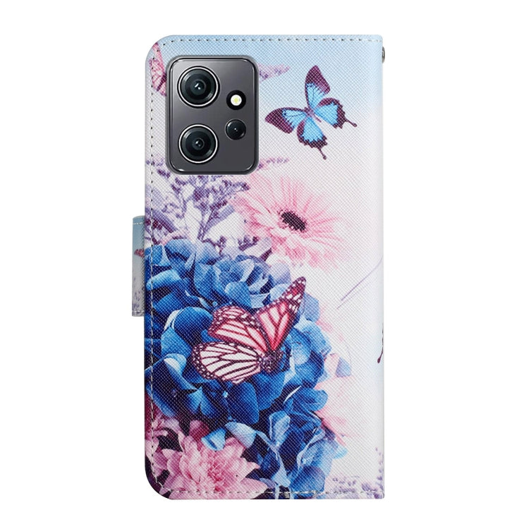 For Xiaomi Redmi Note 12 4G Global Colored Drawing Pattern Flip Leather Phone Case(Purple Butterfly) - Note 12 Cases by buy2fix | Online Shopping UK | buy2fix