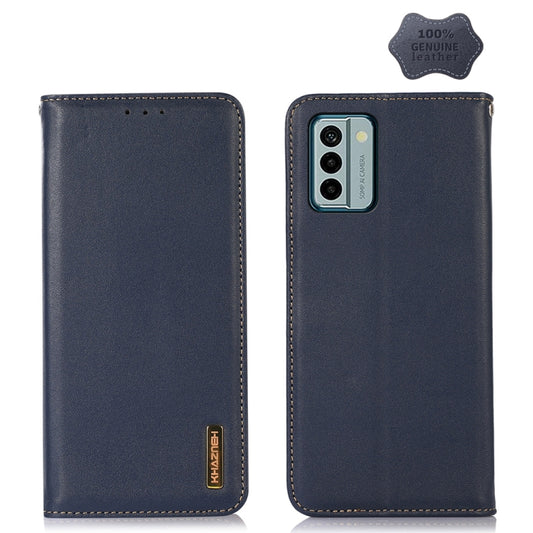 For Nokia G22 4G KHAZNEH Nappa Top Layer Cowhide Leather Phone Case(Blue) - Nokia Cases by buy2fix | Online Shopping UK | buy2fix