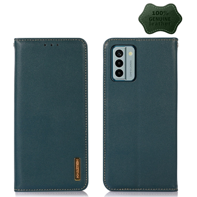 For Nokia G22 4G KHAZNEH Nappa Top Layer Cowhide Leather Phone Case(Green) - Nokia Cases by buy2fix | Online Shopping UK | buy2fix