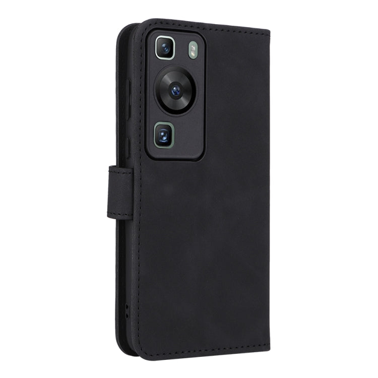 For Huawei P60 / P60 Pro Skin Feel Magnetic Flip Leather Phone Case(Black) - Huawei Cases by buy2fix | Online Shopping UK | buy2fix