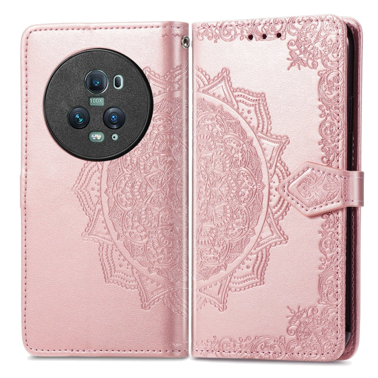 For Honor Magic5 Pro Mandala Flower Embossed Leather Phone Case(Rose Gold) - Honor Cases by buy2fix | Online Shopping UK | buy2fix