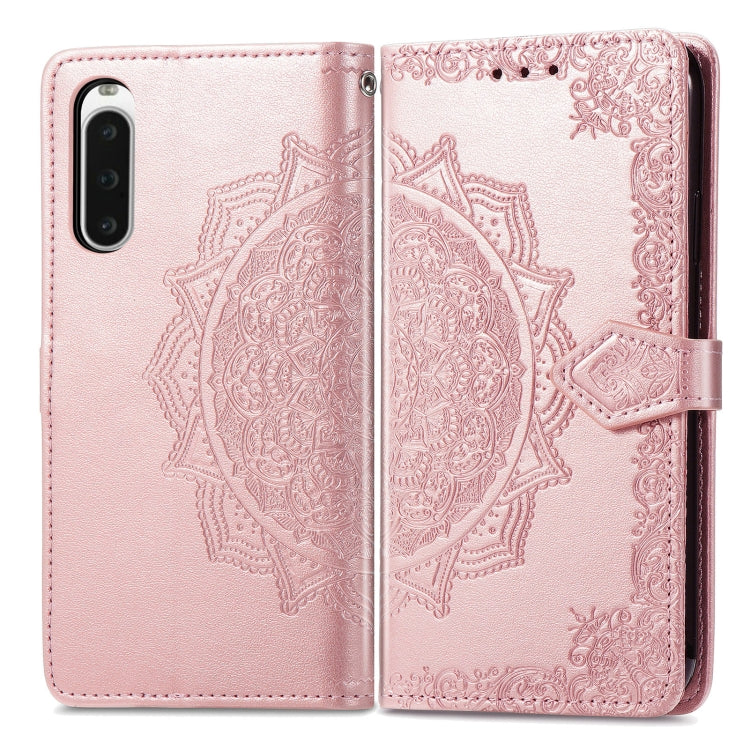 For Sony Xperia 10 IV Mandala Flower Embossed Leather Phone Case(Rose Gold) - Sony Cases by buy2fix | Online Shopping UK | buy2fix