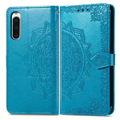 For Sony Xperia 10 IV Mandala Flower Embossed Leather Phone Case(Blue) - Sony Cases by buy2fix | Online Shopping UK | buy2fix