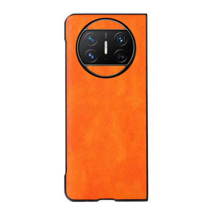 For Huawei Mate X3 Two-color Litchi Texture PU Phone Case(Orange) - Huawei Cases by buy2fix | Online Shopping UK | buy2fix