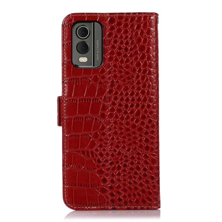 For Nokia C32 4G Crocodile Top Layer Cowhide Leather Phone Case(Red) - Nokia Cases by buy2fix | Online Shopping UK | buy2fix