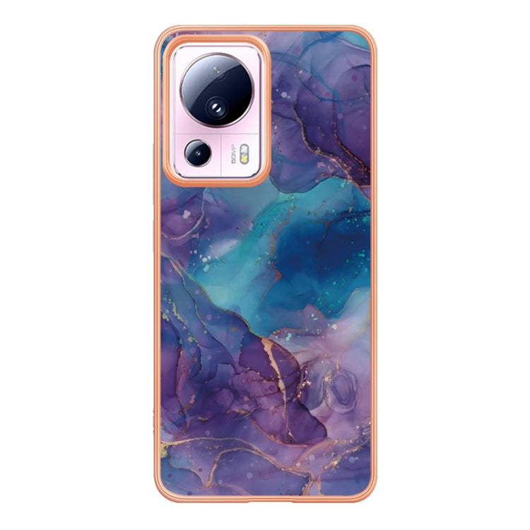 For Xiaomi 13 Lite 5G Electroplating Marble Dual-side IMD Phone Case(Purple 016) - 13 Lite Cases by buy2fix | Online Shopping UK | buy2fix