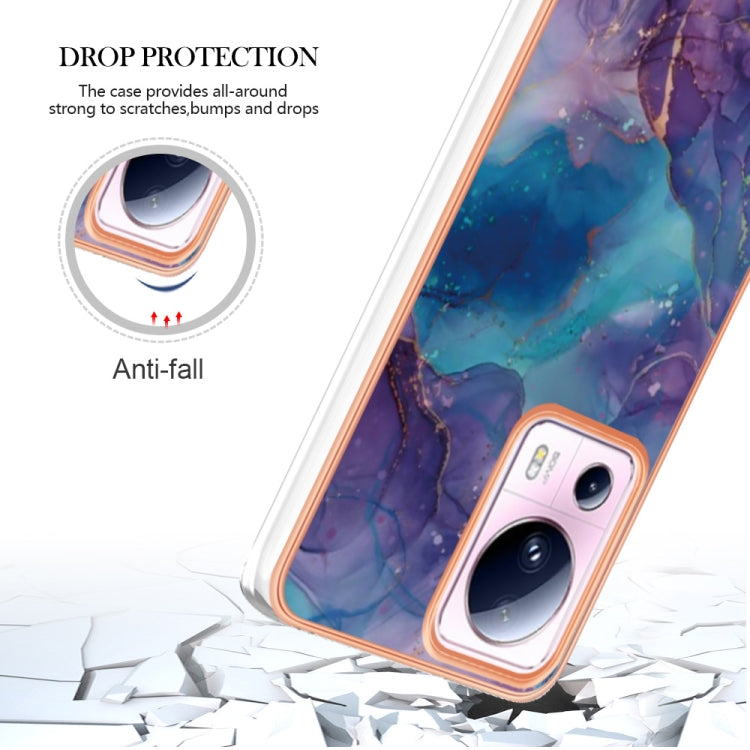 For Xiaomi 13 Lite 5G Electroplating Marble Dual-side IMD Phone Case(Purple 016) - 13 Lite Cases by buy2fix | Online Shopping UK | buy2fix