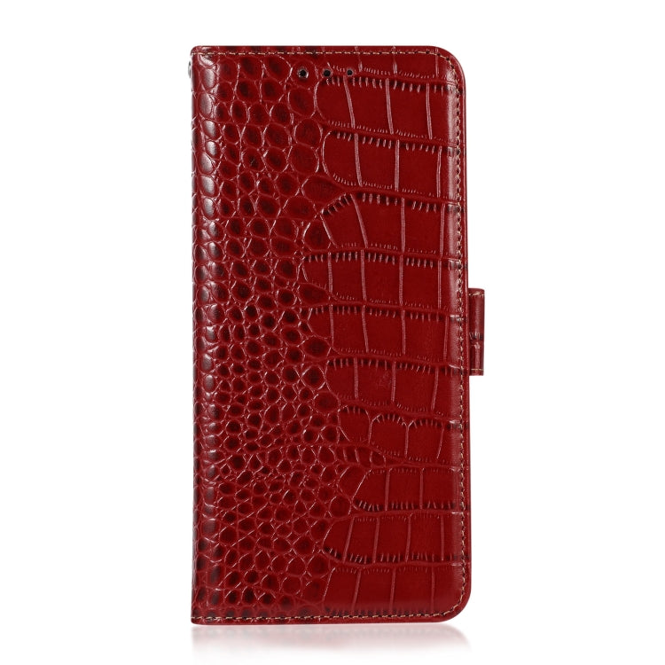 For Google Pixel 8 Pro Crocodile Top Layer Cowhide Leather Phone Case(Red) - Google Cases by buy2fix | Online Shopping UK | buy2fix