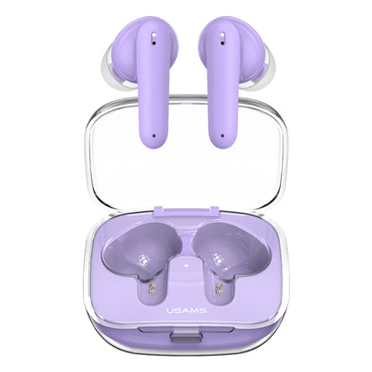 USAMS BE16 Ice Tray Series Transparent TWS In-Ear Wireless Bluetooth Earphone(Purple) - TWS Earphone by USAMS | Online Shopping UK | buy2fix