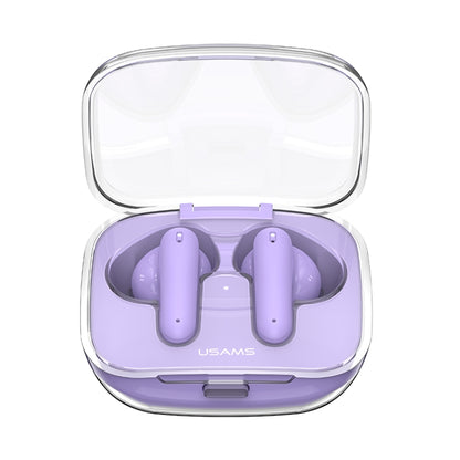 USAMS BE16 Ice Tray Series Transparent TWS In-Ear Wireless Bluetooth Earphone(Purple) - TWS Earphone by USAMS | Online Shopping UK | buy2fix