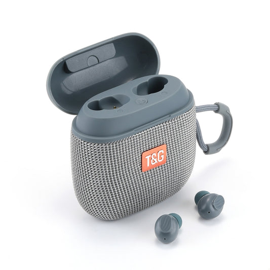T&G TG809 2 in 1 Portable Outdoor Wireless Speaker & Mini TWS Bluetooth Earbuds(Gery) - Mini Speaker by T&G | Online Shopping UK | buy2fix