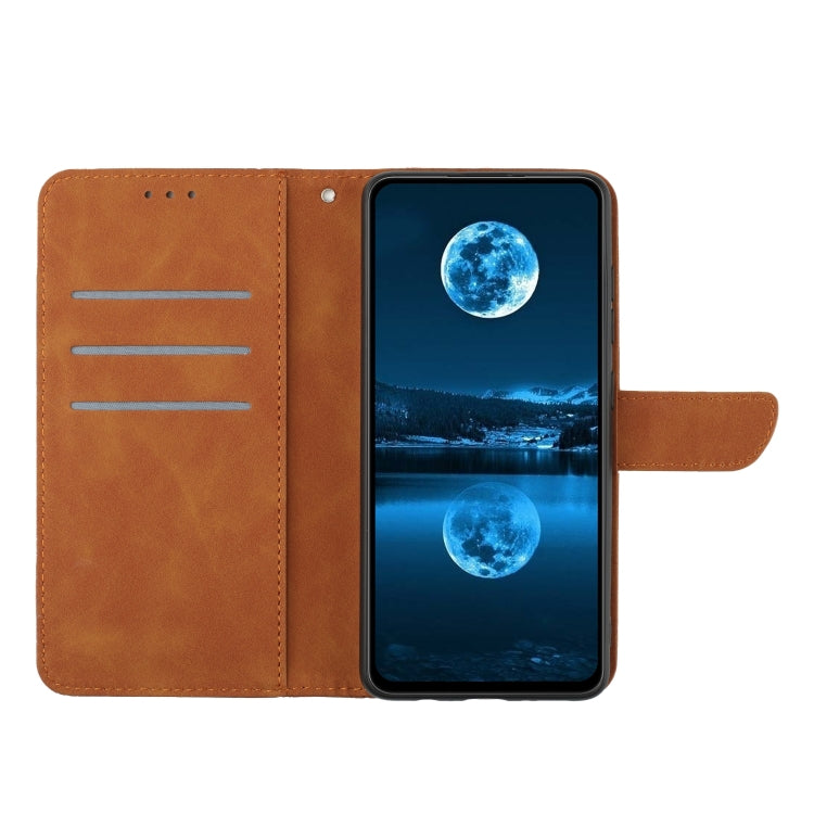 For Xiaomi 13 Lite Stitching Embossed Leather Phone Case(Brown) - 13 Lite Cases by buy2fix | Online Shopping UK | buy2fix