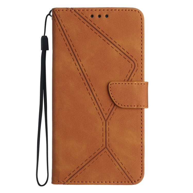 For Xiaomi Redmi Note 12 4G Stitching Embossed Leather Phone Case(Brown) - Note 12 Cases by buy2fix | Online Shopping UK | buy2fix