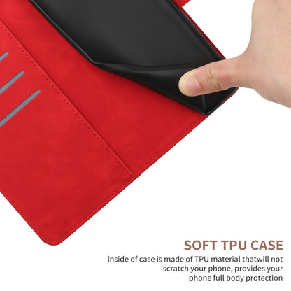 For Xiaomi POCO F4 5G Stitching Embossed Leather Phone Case(Red) - Xiaomi Cases by buy2fix | Online Shopping UK | buy2fix