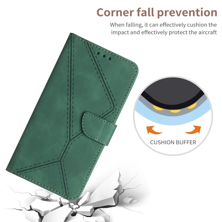 For Xiaomi POCO F5 5G Stitching Embossed Leather Phone Case(Green) - Xiaomi Cases by buy2fix | Online Shopping UK | buy2fix