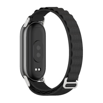 For Xiaomi Mi Band 8 / 9 / 9 NFC Mijobs Nylon Breathable Watch Band(Black Silver) - Watch Bands by MIJOBS | Online Shopping UK | buy2fix