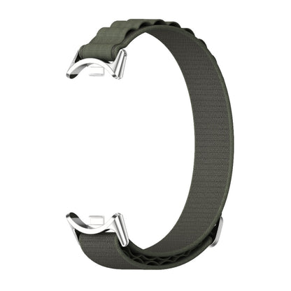 For Xiaomi Mi Band 8 / 9 / 9 NFC Mijobs Nylon Breathable Watch Band(Green Silver) - Watch Bands by MIJOBS | Online Shopping UK | buy2fix